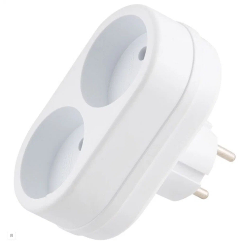 TOKER 2T Разветвитель (тройник) 2 розетки 6А белый (линейный)