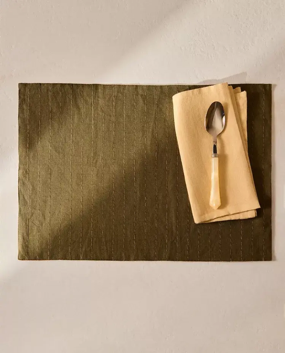 ZARA HOME ЛЬНЯНАЯ САЛФЕТКА, ЗЕЛЕНЫЙ