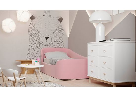 Диван-кровать KIDI Soft с низким изножьем 90*200 см R (розовый)