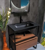 Тумба с раковиной Armadi Art Loft 80 темное дерево