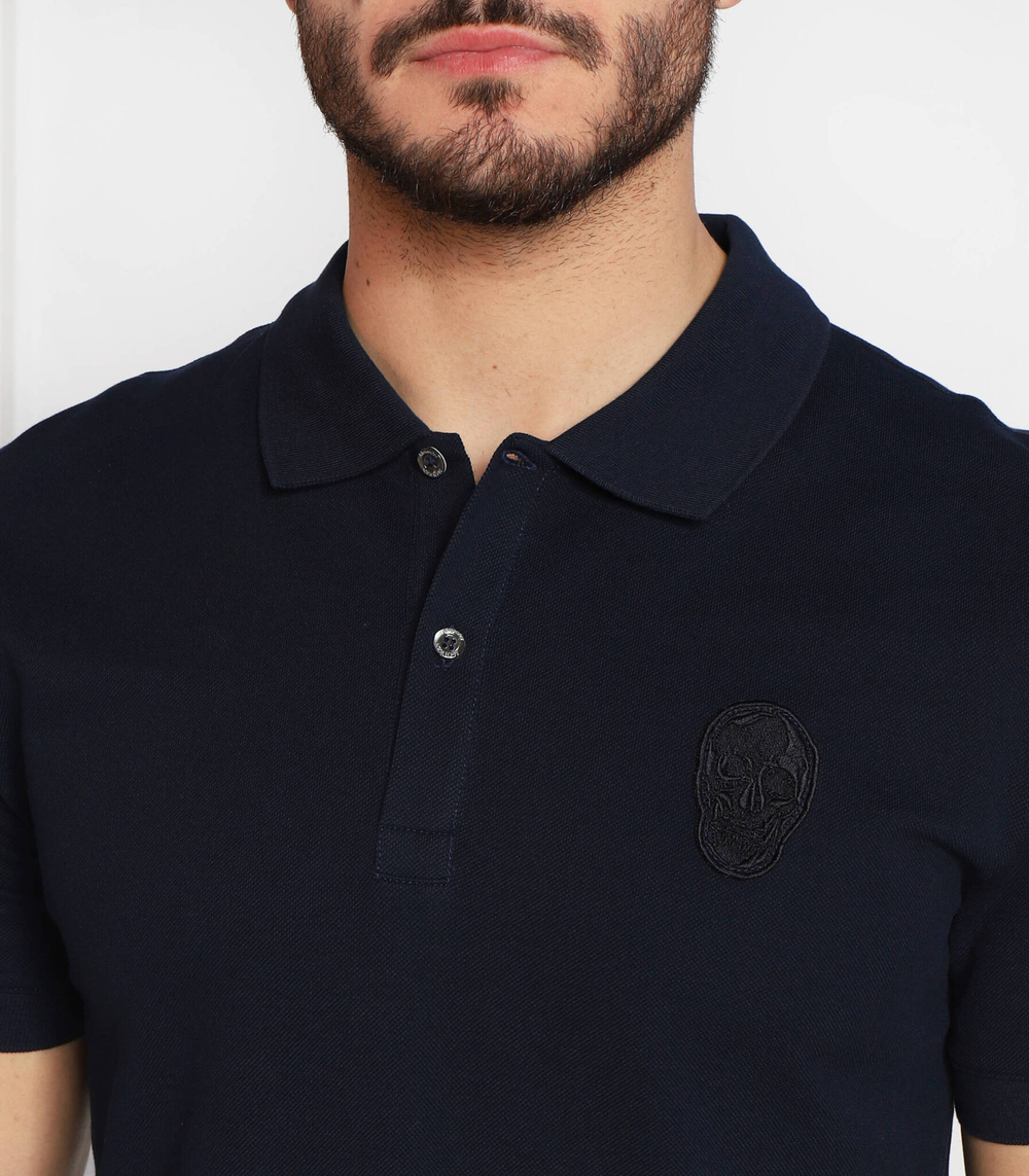 поло skull badge Alexander McQueen - темно-синий(727290 QUX33)