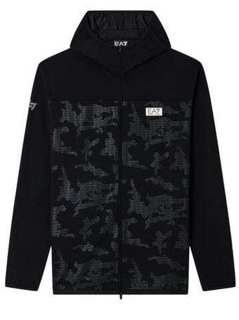 Мужская теннисная кофта EA7 Tennis Jersey Zipper - black
