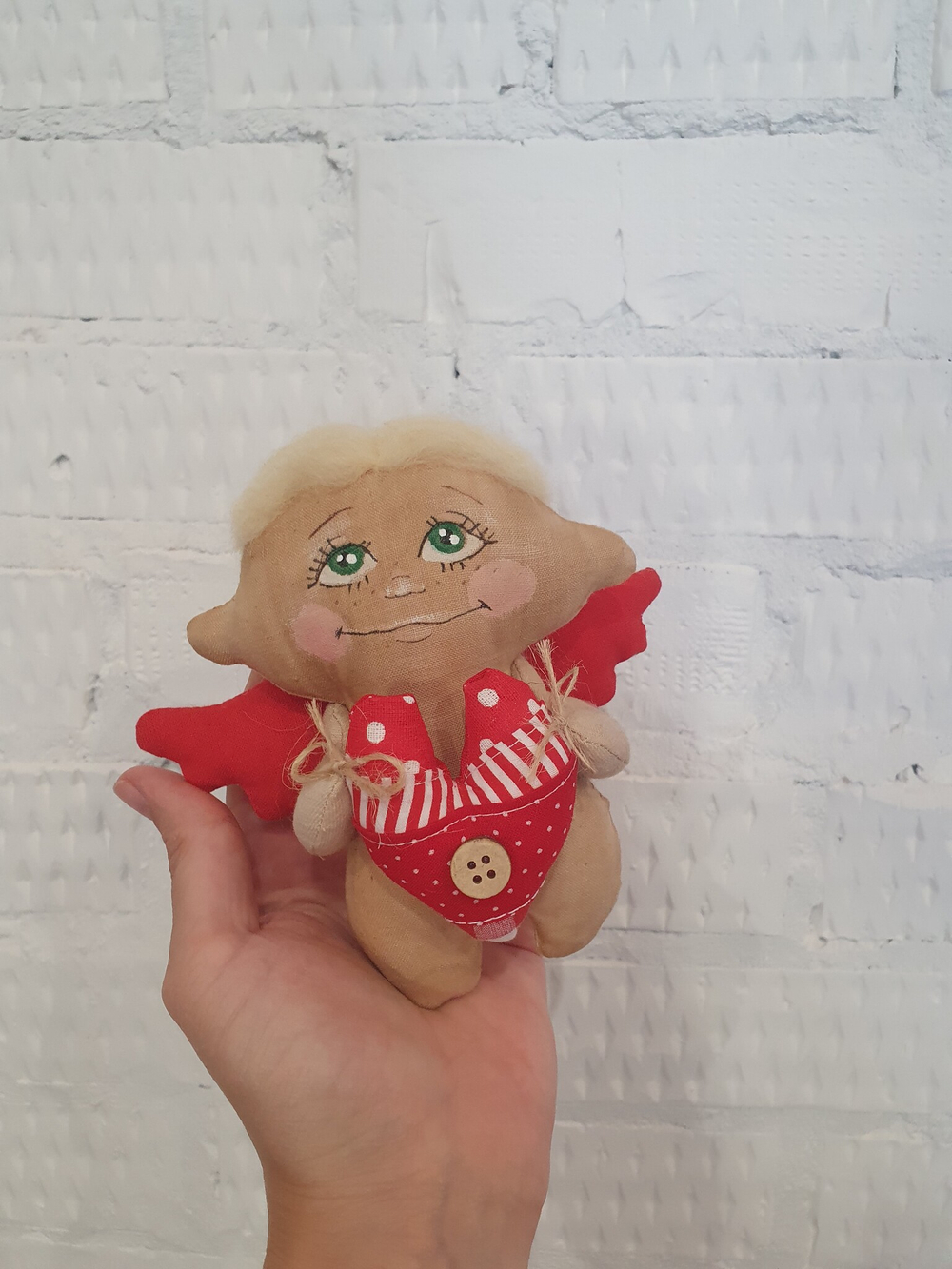 Игрушка (ручная работа) Амурчик Блондин , 10 см