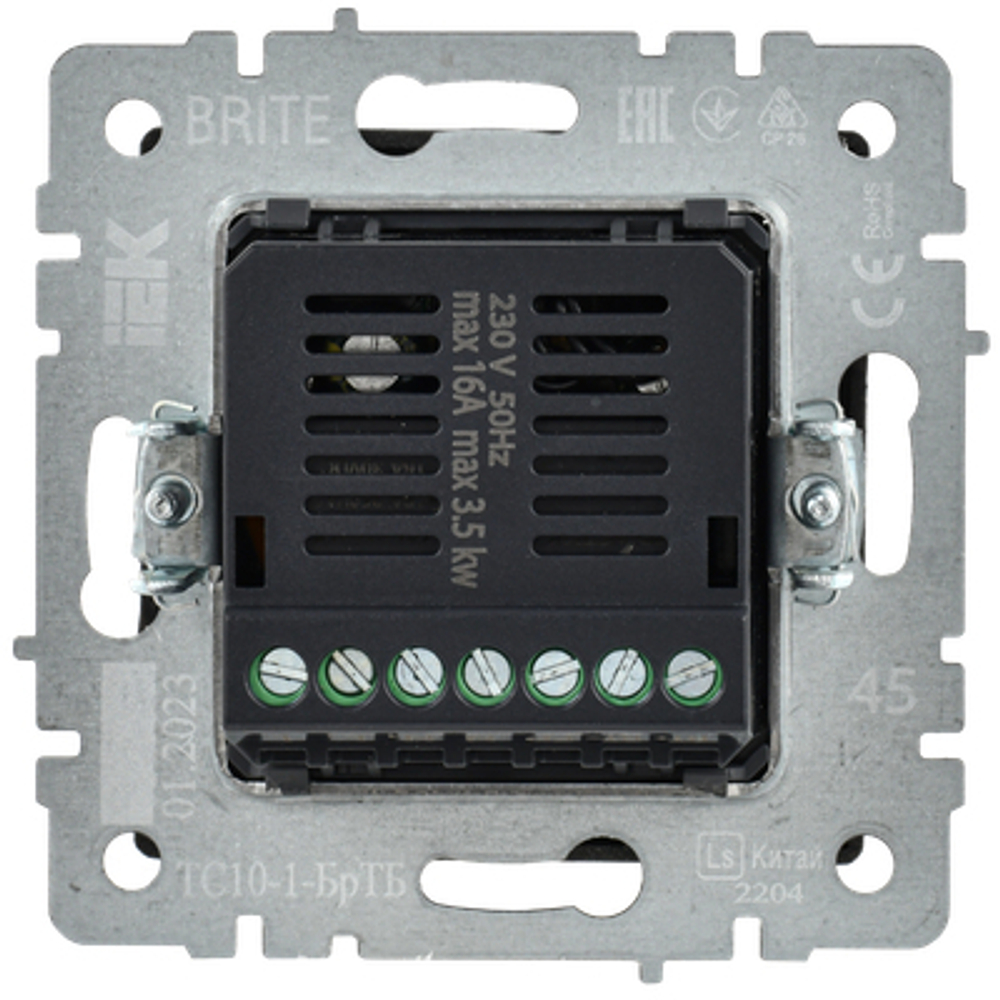 BRITE Термостат электронный с индикацией ТС10-1-БрТБ темная бронза IEK