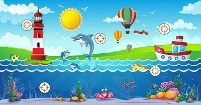 Интерактивная мишень двухсторонняя 1,2*2,4 м