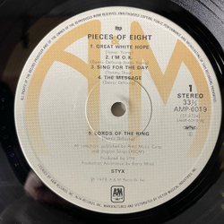 Винтажная виниловая пластинка LP Styx Pieces Of Eight (Япония 1978) (Без Оби) Renegade