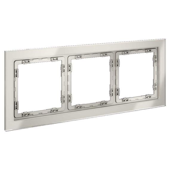 Рамка стеклянная Voltum S70 на 3 поста, (кашемир, стекло) VLS110303