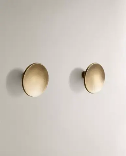 ZARA HOME НАБОР КРУГЛЫХ МЕБЕЛЬНЫХ РУЧЕК ИЗ ЛАТУНИ (2 ШТ.), ЗОЛОТИСТЫЙ