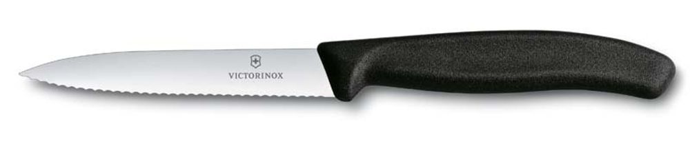 Нож для овощей SwissClassic 10 см чёрный с серейторной заточкой VICTORINOX 6.7733