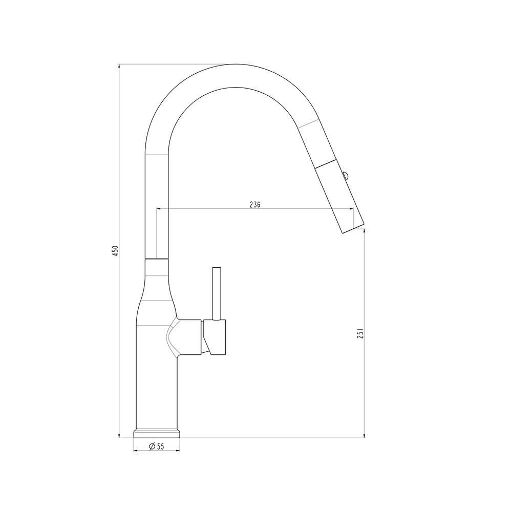 Смеситель для кухни 35к G4398-46 GAPPO нерж. сталь, высокий выдвижной излив, ЧЕРНЫЙ