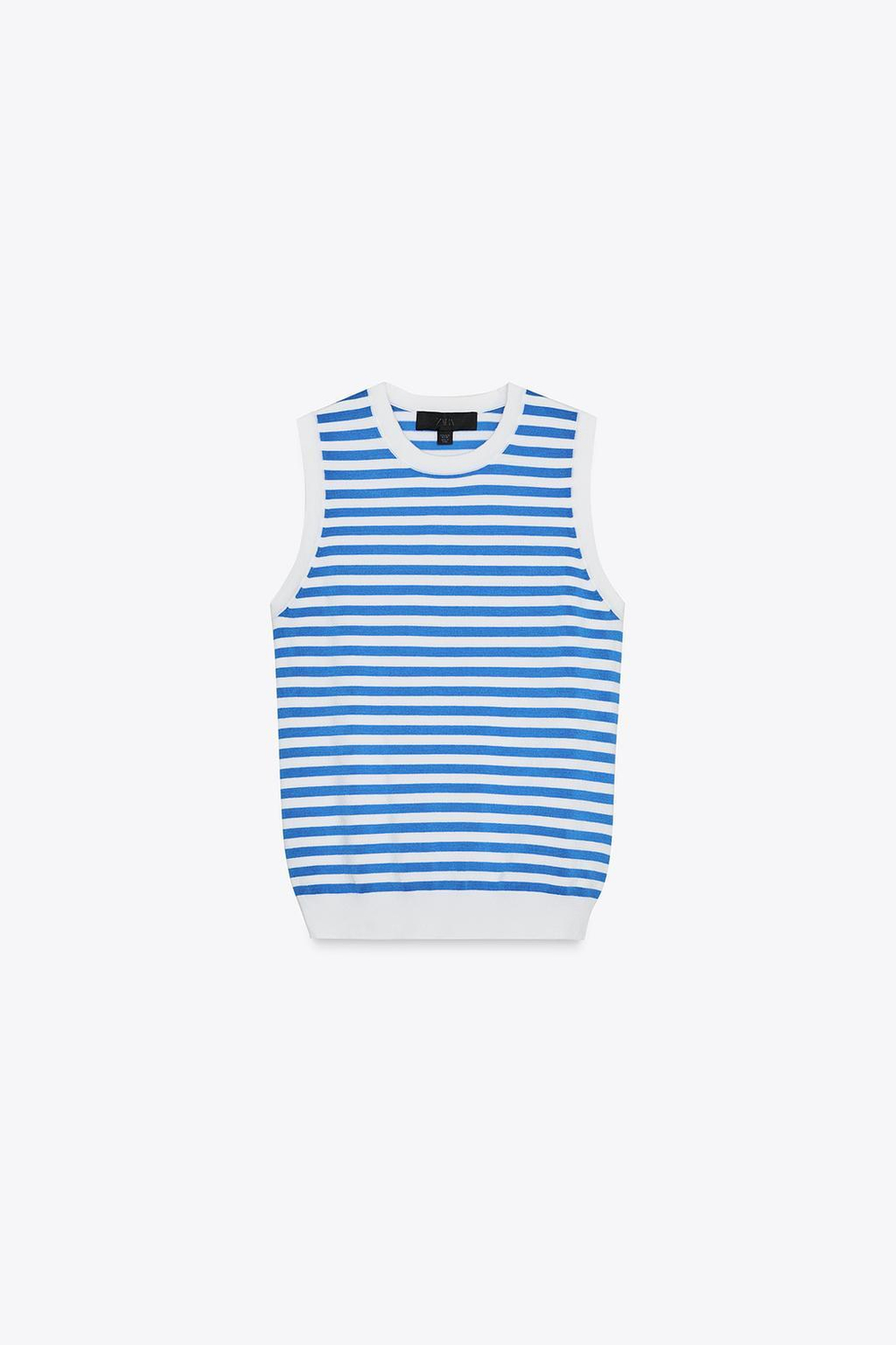 ZARA ТОП ИЗ ТРИКОТАЖА БЕЗ РУКАВОВ, ПОЛОСКИ