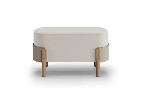 Банкетка Basic 80 см (бежевый Ангора, латте Нео, дуб)