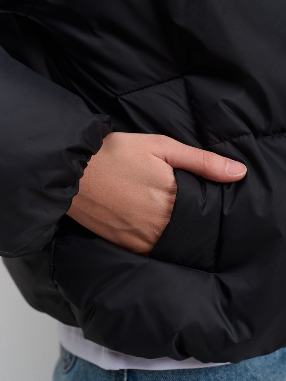 Пуховик женский демисезонный черный