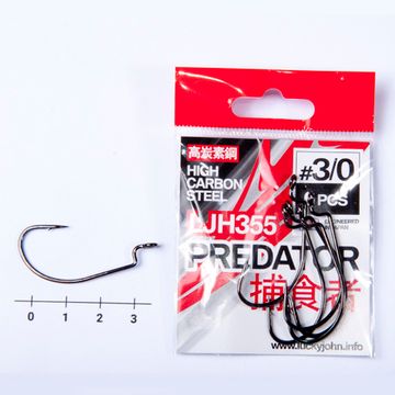 Крючки офсетные Lucky John PREDATOR LJH355 №3/0, 6 шт.