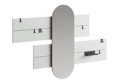 Вешалка Stripe L горизонтальная с зеркалом 60*160 см (светло-серый)