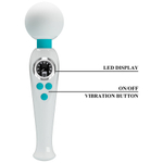 Белый вибратор-wand 22,4см с дисплеем Pretty Love Skyler Massager Wand White BW-055016LED-3