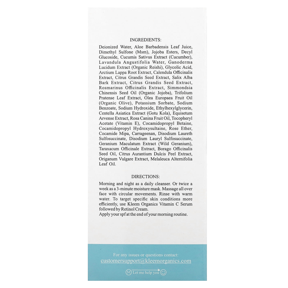 Kleem Organics, Про-коллагеновое очищающее средство для всех типов кожи, 120 мл (4,06 жидк. Унции)