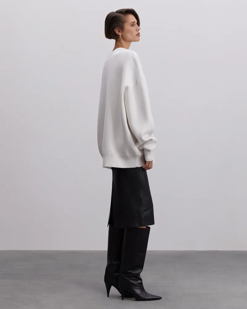 Молочный свитшот из хлопка