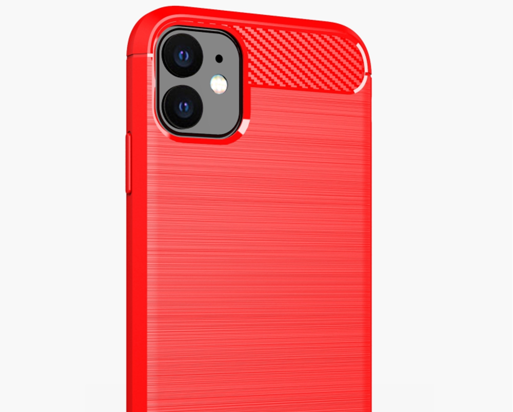 Чехол для iPhone 11 цвет Red (красный), серия Carbon от Caseport