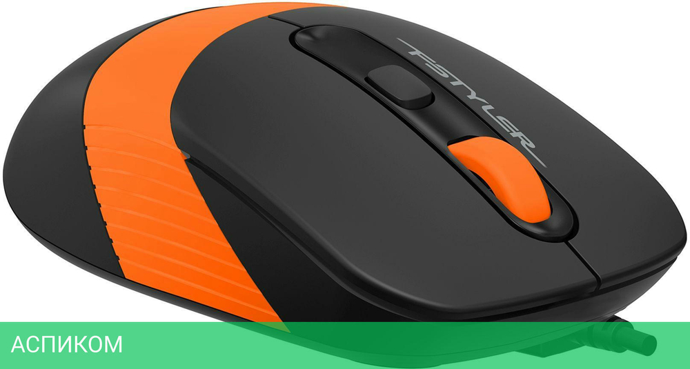 Мышь A4Tech Fstyler FM10S черный/оранжевый