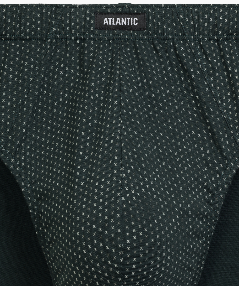 Мужские трусы слипы классика Atlantic, набор 3 шт., хлопок, изумрудные + темно-серые меланж + баклажановые, 3MP-202