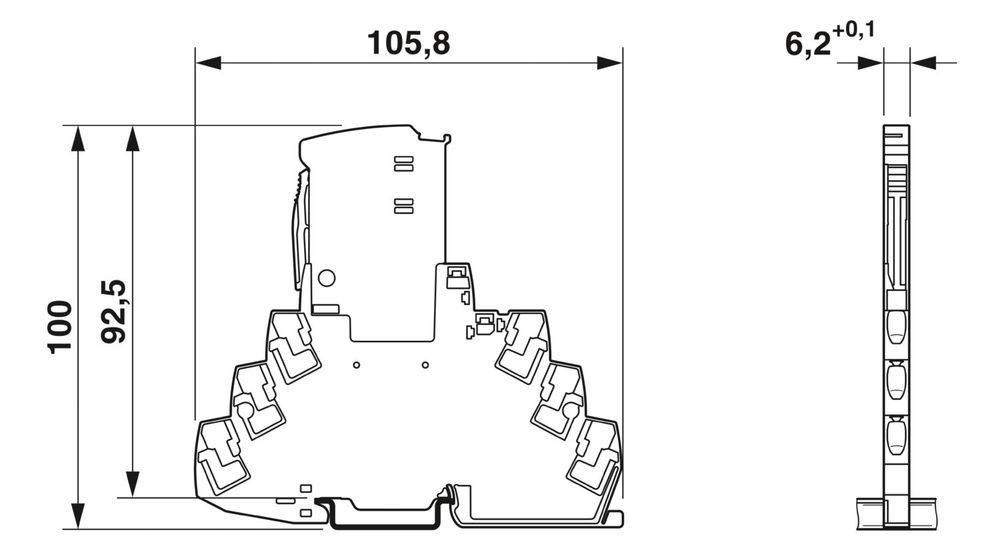 1027586 - TTC-6P-T3-24DC-PT-I - Устройство защиты от перенапряжений, тип 3