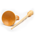 Деревянное веретено для прядения с основанием для ног из древесины сибирского кедра. Art of Siberia. B39