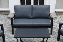 "Орхидея" лаунж-зона 4-местная из алюминия, цвет темно-серый