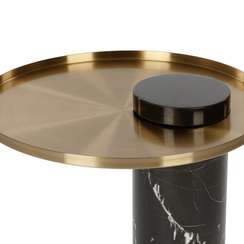 Кофейный стол Falla Ø50х46 см, черный мрамор 
