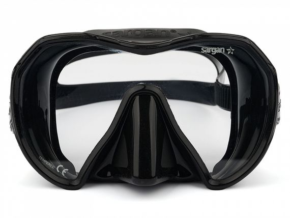 Набор маска+трубка в сумке Sargan Сталкер-М черный/черный