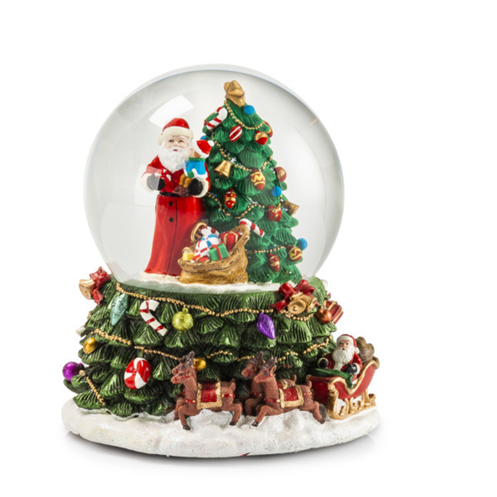 Фигурка-шар вращающаяся Ёлка и Дед Мороз 17.5см Lamart