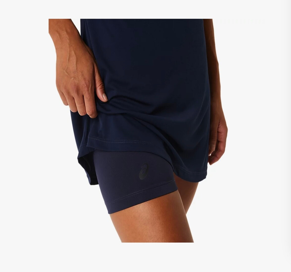 ASICS, COURT DRESS, MIDNIGHT/BRILLIANT WHITE, WOMEN, XS