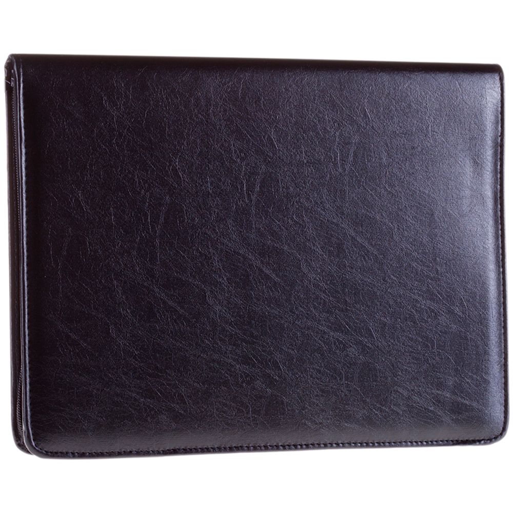 Папка деловая Спейс Siera, кожзам, с блокнотом А4, черная