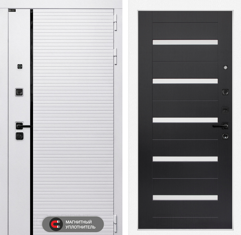 Дверь входная Лабиринт ROYAL 01 Венге, стекло белое  металлическая