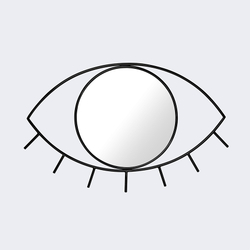 Зеркало настенное Cyclops среднее черное Doiy