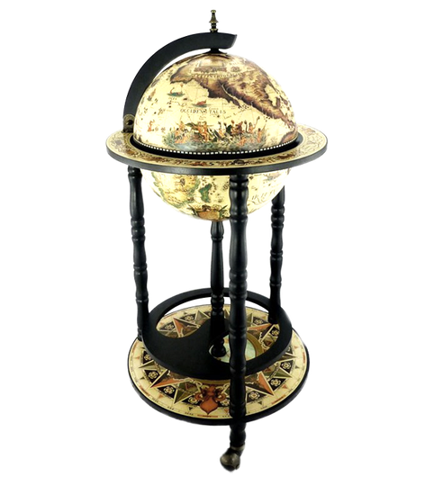 Глобус-бар напольный 88х44 см с картой XVI века, светлый