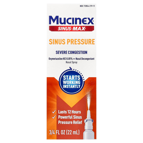 Mucinex, Sinus-Max, средство для устранения заложенности носа, 22 мл (0,75 жидк. унции)