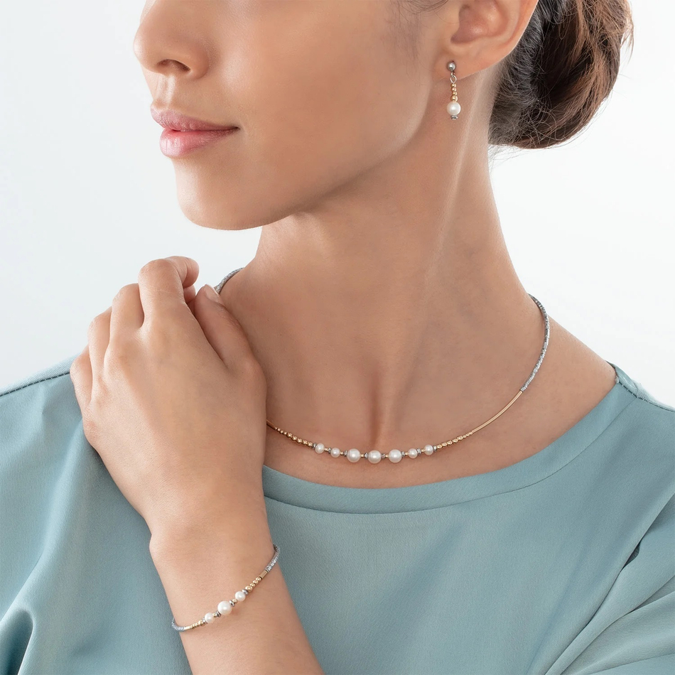 Серьги-пусеты Coeur de Lion White bicolor 1117/21-1426