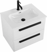 Тумба с раковиной Cezares ECO-CER-N 60 ECO-CER-N-600-2C-SO-BL белая глянцевая