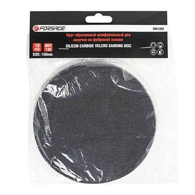 Круг абразивный шлифовальный для липучки на фибровой основе 150мм, 10шт(Grit 120) Forsage F-SD6120S