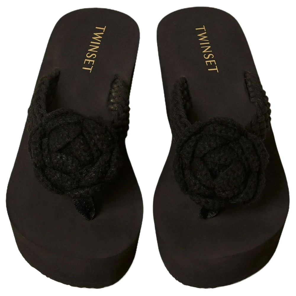 TWINSET MILANO Flip Flops Women"s Black