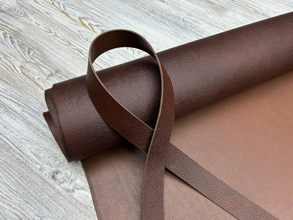 Ременная кожа Grain Dark Cognac (2,8+ мм), цв. Коричневый