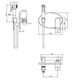 Смеситель встраиваемый с гигиеническим душем Grocenberg GB003 Хром