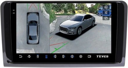 Магнитола для Mercedes-Benz GL (X164), ML (W164) 2005-2012 (рамка глянцевая) - Teyes CC3-2K-360 на Android 10, 2K QLED, 6Гб+128Гб, CarPlay, 4G SIM-слот, 4 камеры в комплекте
