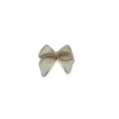 Бантик персиково-бежевый с бусинкой, Arta-F