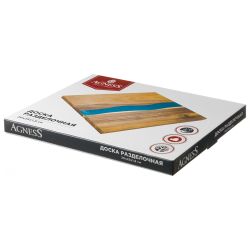 ДОСКА РАЗДЕЛОЧНАЯ, 30*25*1,8 СМ, АКАЦИЯ СО ВСТАВКОЙ ИЗ ЭПОКСИД. СМОЛЫ
