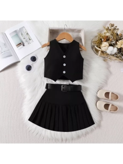 Костюм жилет с юбкой