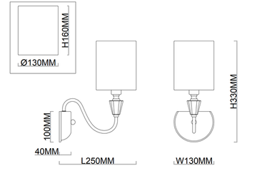 Светильник настенный 1*Е14 1051/05/01W бронза Estetio Stilfort
