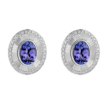 Серьги с Танзанитами и Бриллиантами, E0084-5/19