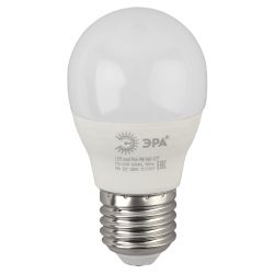 Лампа светодиодная ЭРА STD LED P45-9W-860-E27 9Вт шар холодный дневной свет Е27 | Лампы cветодиодные Шар (G/P)